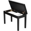 imageSONGMICS Duet Piano Bench with Padded Cushion and Storage Compartment for Music Books Tufted Wooden Seat Black ULPB074B01
