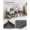 imageSONGMICS Expandable Pantry Kitchen Organizers Adjustable Spice Rack Stackable Cabinet Organizers Metal SpaceSaving Tabletop Shelves Matte White UKCS007W01Matte Black