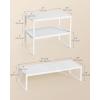 imageSONGMICS Expandable Pantry Kitchen Organizers Adjustable Spice Rack Stackable Cabinet Organizers Metal SpaceSaving Tabletop Shelves Matte White UKCS007W01Matte White
