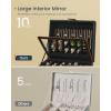 imageSONGMICS HOME 2Tier Jewelry Box with Mirror Jewelry Organizer Removable Tray PU Surface with Stitching Floating Effect 85 x 94 x 53 Inches Ink Black ANAH Collection UJBC182B01Ink Black