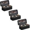 imageSONGMICS HOME RONNE Collection  3Slot Mens Jewelry Box Watch Travel Case PU Leather Watch Box 39 x 79 x 35 Inches Gift Idea Ink Black Surface Ink Black Lining UJWB017B01Ink Black  Slate Gray