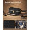 imageSONGMICS HOME RONNE Collection  3Slot Mens Jewelry Box Watch Travel Case PU Leather Watch Box 39 x 79 x 35 Inches Gift Idea Ink Black Surface Ink Black Lining UJWB017B01Ink Black  Slate Gray