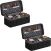 imageSONGMICS HOME RONNE Collection  3Slot Mens Jewelry Box Watch Travel Case PU Leather Watch Box 39 x 79 x 35 Inches Gift Idea Ink Black Surface Ink Black Lining UJWB017B01Ink Black  Slate Gray