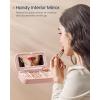 imageSONGMICS HOME Travel Jewelry Case Travel Jewelry Box Organizer with Mirror 41 x 8 x 24 Inches Stitching Portable Gift Idea Ink Black UJBC180B01Jelly Pink