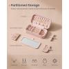 imageSONGMICS HOME Travel Jewelry Case Travel Jewelry Box Organizer with Mirror 41 x 8 x 24 Inches Stitching Portable Gift Idea Ink Black UJBC180B01Jelly Pink