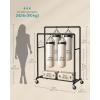 imageSONGMICS HeavyDuty Clothes Rack DoubleRod Clothing Rack for Hanging Clothes Industrial Garment Rack on Wheels Metal Frame 2 Casters with Brakes Commercial Display Black UHSR60BDouble Rod