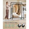 imageSONGMICS HeavyDuty Clothes Rack DoubleRod Clothing Rack for Hanging Clothes Industrial Garment Rack on Wheels Metal Frame 2 Casters with Brakes Commercial Display Black UHSR60BDouble Rod