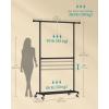 imageSONGMICS HeavyDuty Clothes Rack DoubleRod Clothing Rack for Hanging Clothes Industrial Garment Rack on Wheels Metal Frame 2 Casters with Brakes Commercial Display Black UHSR60BMiddle Rod