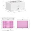 imageSONGMICS Jewelry Box 2Tier Jewelry Organizer with Flower Carvings Drawer Gift for Loved Ones Kids Jewelry Storage Case for Rings Earrings Necklaces Bracelets White UJOW201