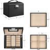 imageSONGMICS Jewelry Box Lockable Jewelry Storage Organizer Jewelry Case with Glass Window for Rings Earrings Studs Bracelets Necklaces White UJBC158W01Black