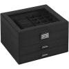 imageSONGMICS Jewelry Box Lockable Jewelry Storage Organizer Jewelry Case with Glass Window for Rings Earrings Studs Bracelets Necklaces White UJBC158W01Black