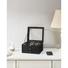 imageSONGMICS Jewelry Box Lockable Jewelry Storage Organizer Jewelry Case with Glass Window for Rings Earrings Studs Bracelets Necklaces White UJBC158W01Black