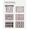 imageSONGMICS Jewelry Box Lockable Jewelry Storage Organizer Jewelry Case with Glass Window for Rings Earrings Studs Bracelets Necklaces White UJBC158W01Gray