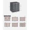 imageSONGMICS Jewelry Box Lockable Jewelry Storage Organizer Jewelry Case with Glass Window for Rings Earrings Studs Bracelets Necklaces White UJBC158W01Gray
