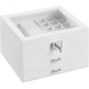 imageSONGMICS Jewelry Box Lockable Jewelry Storage Organizer Jewelry Case with Glass Window for Rings Earrings Studs Bracelets Necklaces White UJBC158W01White