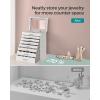 imageSONGMICS Jewelry Box Lockable Jewelry Storage Organizer Jewelry Case with Glass Window for Rings Earrings Studs Bracelets Necklaces White UJBC158W01White