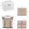 imageSONGMICS Jewelry Box Lockable Jewelry Storage Organizer Jewelry Case with Glass Window for Rings Earrings Studs Bracelets Necklaces White UJBC158W01White