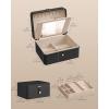 imageSONGMICS Jewelry Box Travel Jewelry Case 2Layer Jewelry Holder Organizer Portable Versatile Earring Storage for Small Accessories Jelly Pink UJBC185R02Ink Black