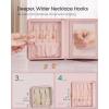 imageSONGMICS Jewelry Box Travel Jewelry Case 2Layer Jewelry Holder Organizer Portable Versatile Earring Storage for Small Accessories Jelly Pink UJBC185R02Jelly Pink