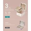 imageSONGMICS Jewelry Box Travel Jewelry Case 2Layer Jewelry Holder Organizer Portable Versatile Earring Storage for Small Accessories Jelly Pink UJBC185R02Cloud White