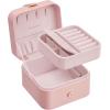 imageSONGMICS Jewelry Box Travel Jewelry Case 2Layer Jewelry Holder Organizer Portable Versatile Earring Storage for Small Accessories Jelly Pink UJBC185R02Jelly Pink