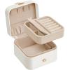 imageSONGMICS Jewelry Box Travel Jewelry Case 2Layer Jewelry Holder Organizer Portable Versatile Earring Storage for Small Accessories Jelly Pink UJBC185R02Cloud White