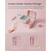 imageSONGMICS Jewelry Box Travel Jewelry Case 2Layer Jewelry Holder Organizer Portable Versatile Earring Storage for Small Accessories Jelly Pink UJBC185R02Jelly Pink