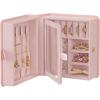 imageSONGMICS Jewelry Box Travel Jewelry Case 2Layer Jewelry Holder Organizer Portable Versatile Earring Storage for Small Accessories Jelly Pink UJBC185R02Jelly Pink