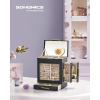 imageSONGMICS Jewelry Box with Glass Window 5Layer Jewelry Organizer with 3 Side Drawers Jewelry Storage with Big Mirror Modern 61 x 103 x 126 Inches Cloud White and Metallic Gold UJBC162W01Slate Gray  Metallic Gold