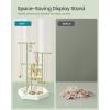 imageSONGMICS Jewelry Holder Jewelry Organizer 3 Tiers and 1 Tray Jewelry Display Stand with Metal Frame Necklace Earring Bracelet Holder for Rings Ink Black and Caramel Brown UJJS03CBLaurel Green  Cloud White