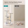 imageSONGMICS Jewelry Holder Jewelry Organizer 3 Tiers and 1 Tray Jewelry Display Stand with Metal Frame Necklace Earring Bracelet Holder for Rings Ink Black and Caramel Brown UJJS03CBDove Gray  Cloud White