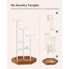imageSONGMICS Jewelry Holder Jewelry Organizer 3 Tiers and 1 Tray Jewelry Display Stand with Metal Frame Necklace Earring Bracelet Holder for Rings Ink Black and Caramel Brown UJJS03CBMatte White  Caramel Brown