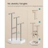 imageSONGMICS Jewelry Holder Jewelry Organizer 3 Tiers and 1 Tray Jewelry Display Stand with Metal Frame Necklace Earring Bracelet Holder for Rings Ink Black and Caramel Brown UJJS03CBDove Gray  Cloud White