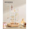 imageSONGMICS Jewelry Holder Jewelry Organizer 3 Tiers and 1 Tray Jewelry Display Stand with Metal Frame Necklace Earring Bracelet Holder for Rings Ink Black and Caramel Brown UJJS03CBMatte White  Natural Beige