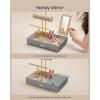 imageSONGMICS Jewelry Holder Jewelry Organizer Jewelry Display Stand Metal Earring Organizer with Mirror with Necklace Earring Bracelet Holder for Rings Gift Idea Black and Gold UJJS022B01V1Dove Gray  Gold