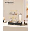 imageSONGMICS Jewelry Holder Jewelry Organizer Jewelry Display Stand Metal Earring Organizer with Mirror with Necklace Earring Bracelet Holder for Rings Gift Idea Black and Gold UJJS022B01V1Black  Gold