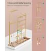 imageSONGMICS Jewelry Holder Jewelry Storage Organizer Stand with Metal Frame Velvet Tray 121 to 187 Inches Tall Height Adjustable Necklace Holder for Rings Earrings Pale Gold UJJS026A01Pale Gold