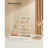 imageSONGMICS Jewelry Holder Jewelry Storage Organizer Stand with Metal Frame Velvet Tray 121 to 187 Inches Tall Height Adjustable Necklace Holder for Rings Earrings Pale Gold UJJS026A01Matte White