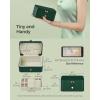 imageSONGMICS Jewelry Organizer Box Travel Jewelry Case 2Layer Travel Case for Earrings Necklaces Bracelets  Portable Jewelry Storage with Large Capacity Gift Idea Cloud White UJBC166W01Forest Green