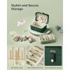 imageSONGMICS Jewelry Organizer Box Travel Jewelry Case 2Layer Travel Case for Earrings Necklaces Bracelets  Portable Jewelry Storage with Large Capacity Gift Idea Cloud White UJBC166W01Forest Green