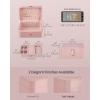 imageSONGMICS Jewelry Organizer Box Travel Jewelry Case 2Layer Travel Case for Earrings Necklaces Bracelets  Portable Jewelry Storage with Large Capacity Gift Idea Cloud White UJBC166W01Jelly Pink