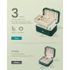 imageSONGMICS Jewelry Organizer Box Travel Jewelry Case 2Layer Travel Case for Earrings Necklaces Bracelets  Portable Jewelry Storage with Large Capacity Gift Idea Cloud White UJBC166W01Retro Green