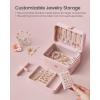 imageSONGMICS Jewelry Organizer Box Travel Jewelry Case 2Layer Travel Case for Earrings Necklaces Bracelets  Portable Jewelry Storage with Large Capacity Gift Idea Cloud White UJBC166W01Jelly Pink