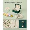 imageSONGMICS Jewelry Organizer Box Travel Jewelry Case 2Layer Travel Case for Earrings Necklaces Bracelets  Portable Jewelry Storage with Large Capacity Gift Idea Cloud White UJBC166W01Retro Green