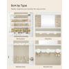 imageSONGMICS Jewelry Organizer LED Jewelry Cabinet WallDoor Mounted Lockable Rounded Wide Mirror with Storage Interior Mirror 39 x 165 x 425 Inches White Surface with Greige LiningWhite  Greige