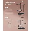 imageSONGMICS Jewelry Stand Jewelry Organizer Jewelry Display Holder with Metal Frame 2 Earring Boards 4 Hanging Rods Necklace Earring Bracelet Holder for Watches Ink Black UJJS025B01Ink Black