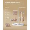 imageSONGMICS Jewelry Stand Jewelry Organizer Jewelry Display Holder with Metal Frame 2 Earring Boards 4 Hanging Rods Necklace Earring Bracelet Holder for Watches Ink Black UJJS025B01Cloud White