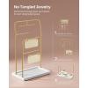 imageSONGMICS Jewelry Stand Jewelry Organizer Jewelry Display Holder with Metal Frame 2 Earring Boards 6 Hanging Rods Necklace Earring Bracelet Holder for Rings Metallic Gold UJJS024A01Metallic Gold