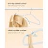 imageSONGMICS Kids Hangers 50 Pack 14 x 8 Inches NonSlip Velvet Baby Hangers for Closet SpaceSaving Wide Shoulder Notches Dove Gray UCRF038G01Cloud White