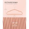 imageSONGMICS Kids Hangers 50 Pack 14 x 8 Inches NonSlip Velvet Baby Hangers for Closet SpaceSaving Wide Shoulder Notches Dove Gray UCRF038G01Coral Pink